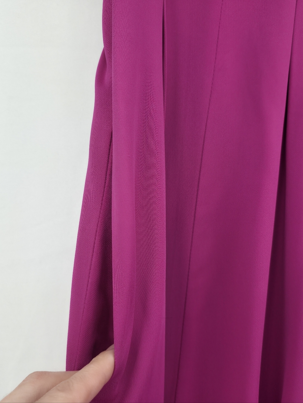 Boden Fuchsia Pleated Midi Dress Fit & Flare Short Sleeve Tailored Size 14 - Picture 9 of 16
